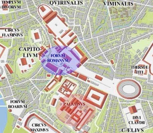 Le Forum romain et la colline du Palatin à l'époque de la Rome antique Le Forum romain et la colline du Palatin à l'époque de la Rome antique